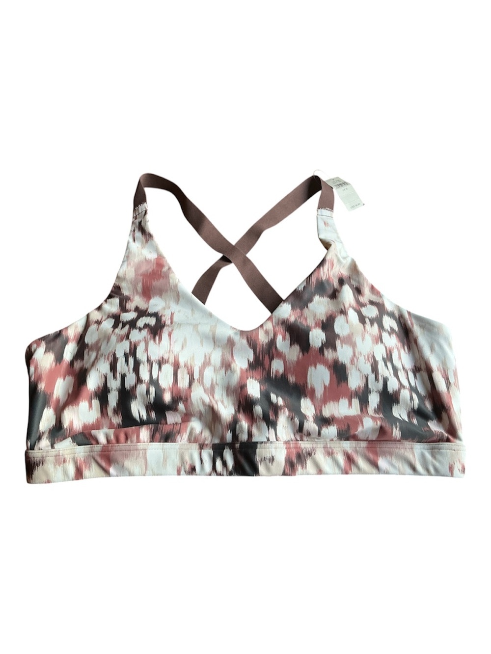 Aerie Offline Sports Bra XL NWT Strappy Back Printed Workout Bra Removable Pads